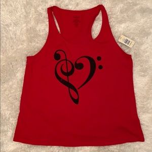 New with tags TORRID brand Red Love Note tank top